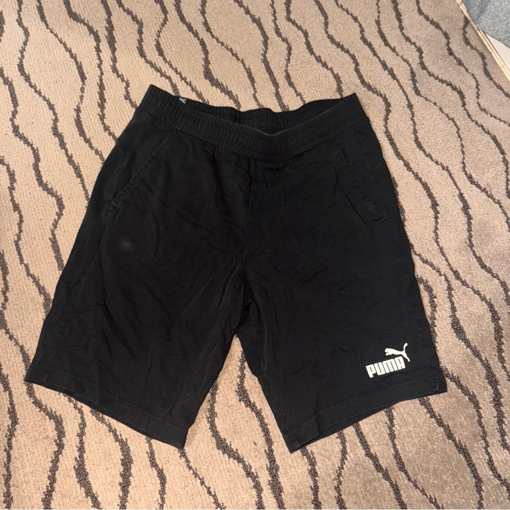 Puma Black Athletic Shorts Lightweight Elastic Waist